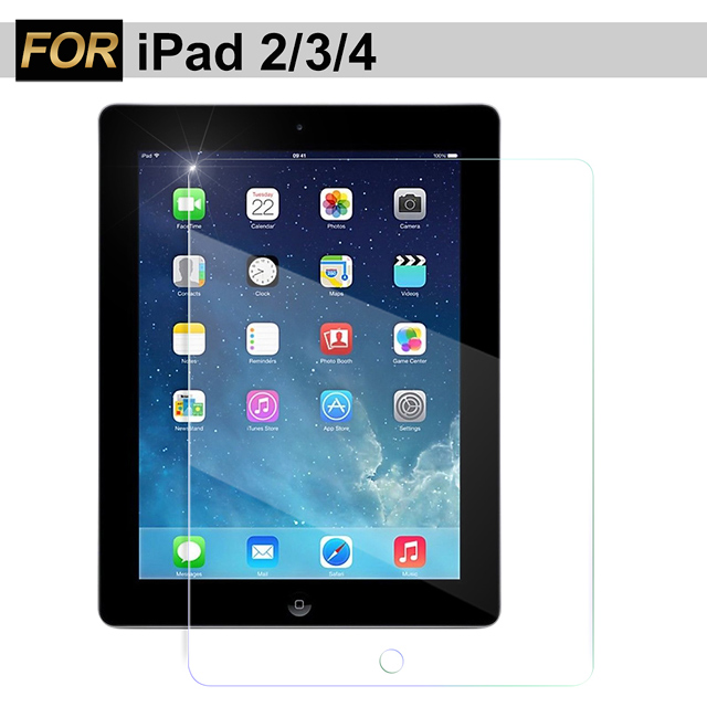 Xmart for iPad 2/3/4 強化指紋 9H鋼化 玻璃保護貼-非滿版