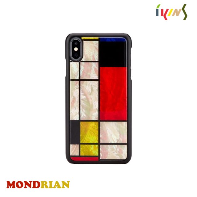 Man&Wood iPhone XS / X 天然貝殼 造型保護殼-蒙德里安風 Mondrian