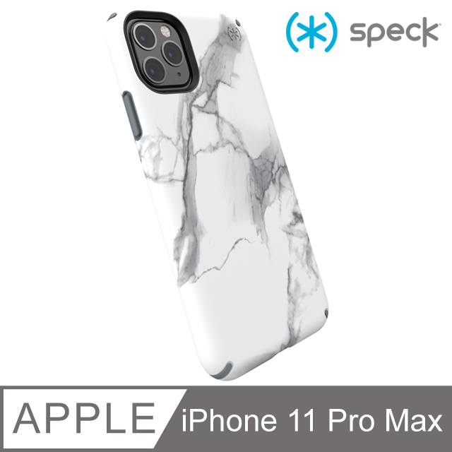 Speck Presidio Inked iPhone 11 Pro Max 白/灰色大理石圖案抗菌防摔保護殼