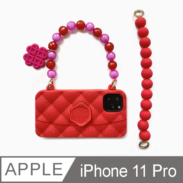【Candies】水晶經典晚宴包(紅) - iPhone 11 Pro (附短鏈)