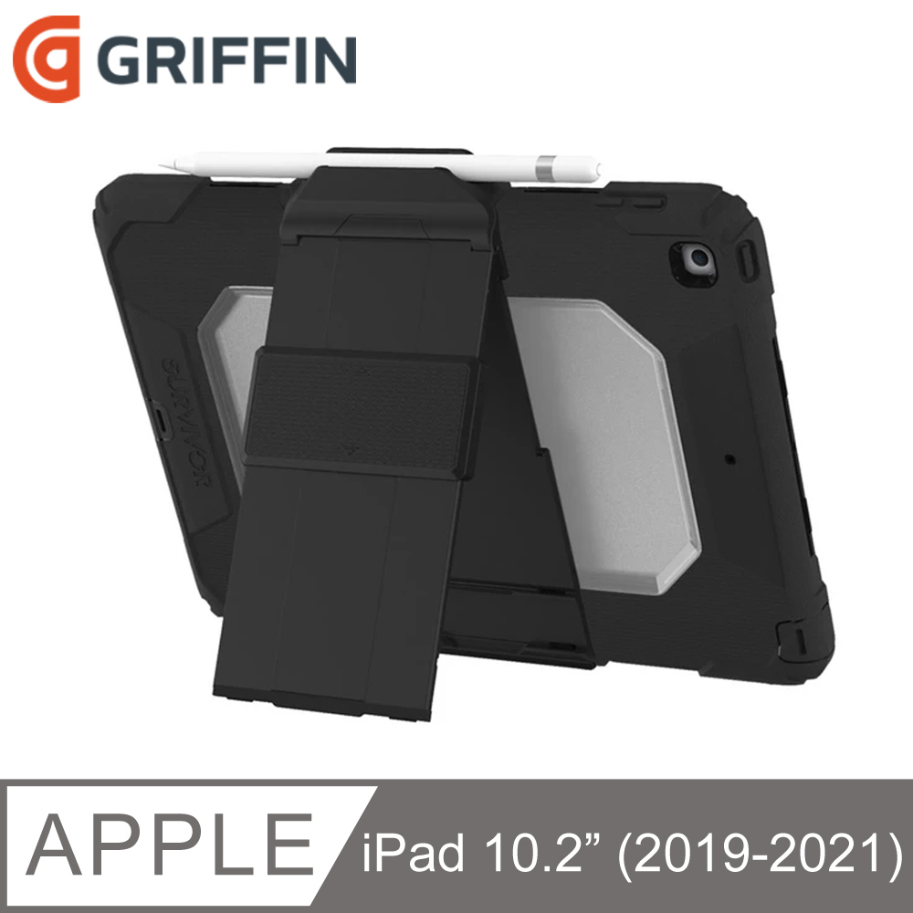 Griffin Survivor All-Terrain iPad 10.2吋 多重防護保護套組-黑/透明