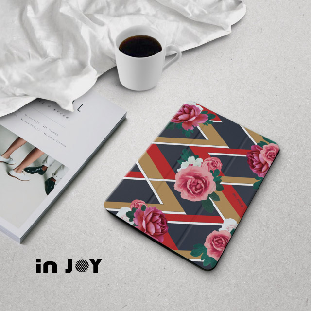 INJOY mall for iPad Pro12.9 2020 系列 Smart cover皮革平板保護套 附筆槽 時尚花朵款