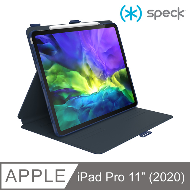 Speck Balance Folio iPad Pro 11吋(第2代) 多角度側翻皮套-海軍藍/深灰色