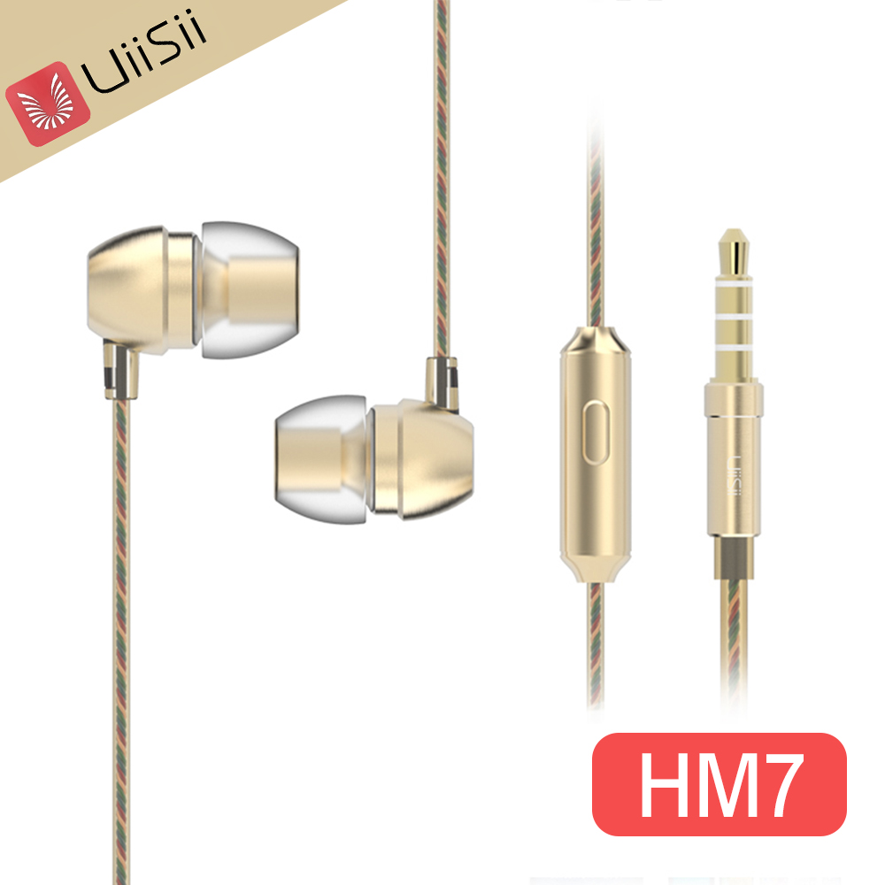 UiiSii HM7香水線材入耳式線控耳機(金色)