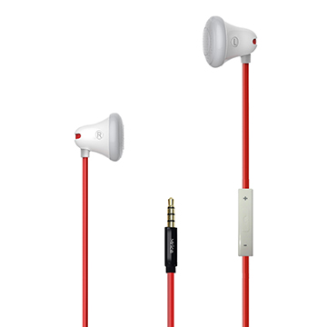 Mrice 貝爾塔-三角線控耳塞式耳機麥克風EarBell（鈴鐺）。白色