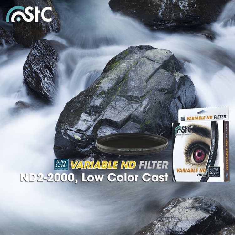 台灣STC低色偏可調式VND減光鏡58mm,無段調整ND2-ND4-ND8-ND16-ND32-ND64…-ND1000-ND1024動態範圍
