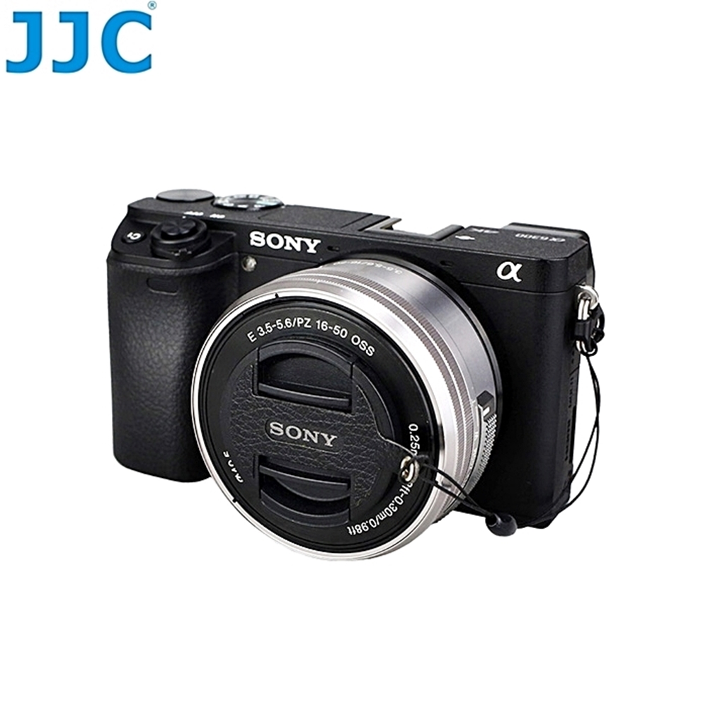 JJC真皮蒙皮貼40.5mm鏡頭蓋防丟繩 CS-S1650