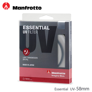 Manfrotto 58mm UV鏡 Essential濾鏡系列