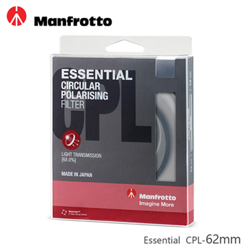 Manfrotto 62mm CPL鏡 Essential濾鏡系列