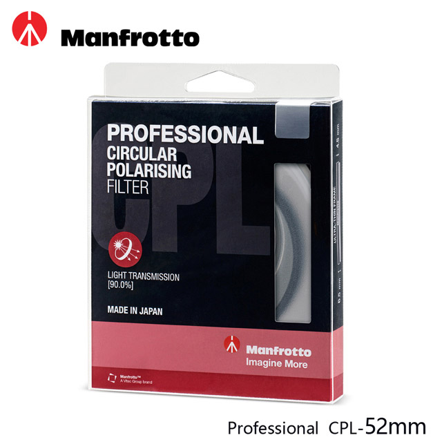 Manfrotto 52mm CPL鏡 Professional濾鏡系列