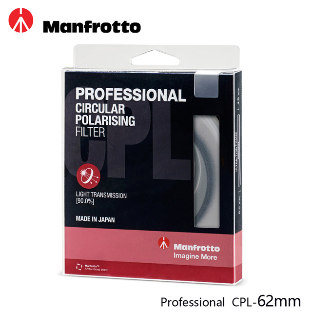 Manfrotto 62mm CPL鏡 Professional濾鏡系列