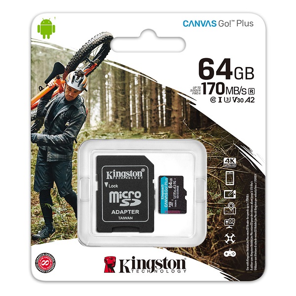 金士頓 Kingston 64GB 170MB/s U3 microSDXC UHS-I V30 A2 記憶卡 SDCG3/64GB