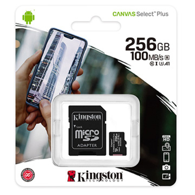 KINGSTON 金士頓 256GB 256G microSDXC【100MB/s-Plus】UHS U1 TF C10 SDCS2/256GB 手機記憶卡