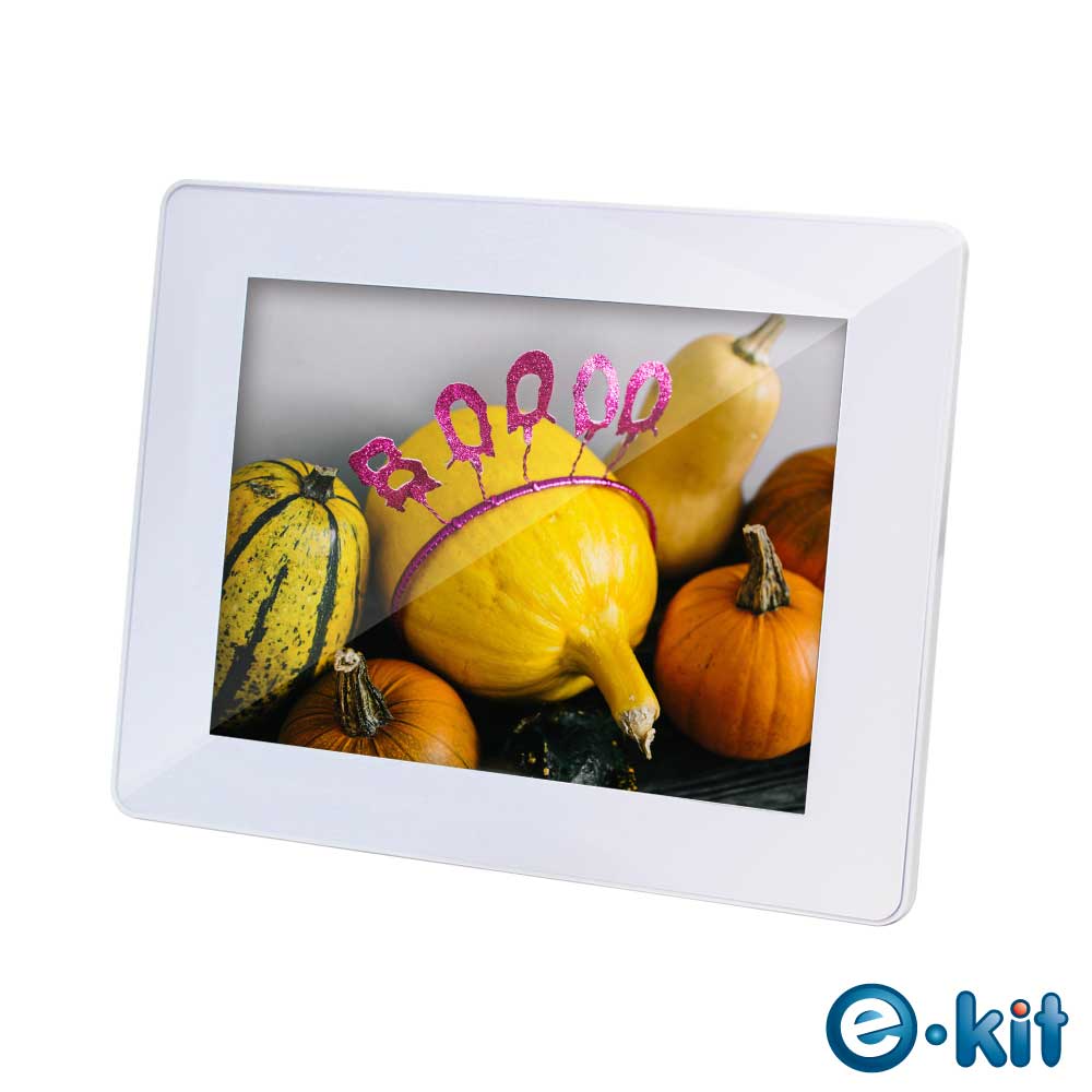 逸奇e-Kit 8吋防刮玻璃鏡面數位相框電子相冊 DF-GP08_W