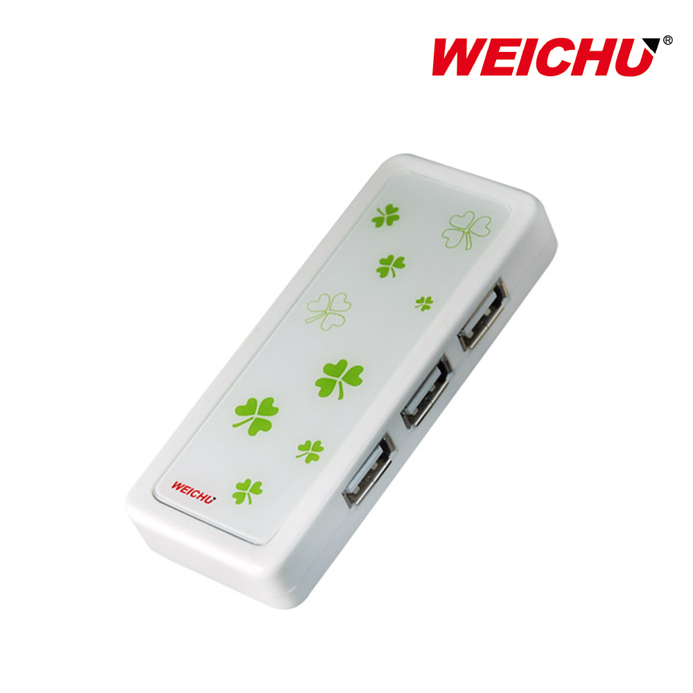 WEICHU幸運戀 HR-520W USB 2.0 HUB + 52多合一讀卡機-高貴白