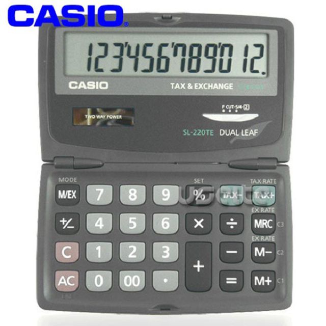 CASIO 攜帶式12位商用計算機SL-220TE