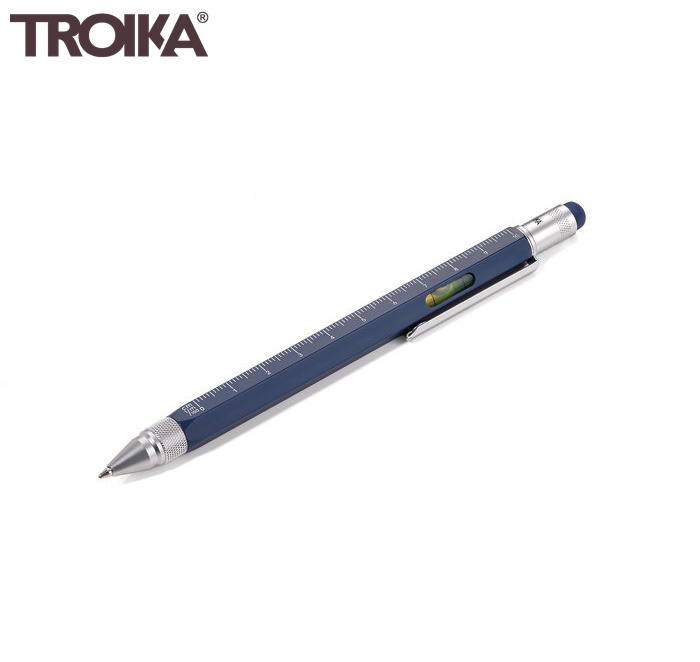 德國TROIKA工程筆PIP20/BL多功能原子筆,深藍色多功能工具筆隨身工具筆CONSTRUCTION PEN