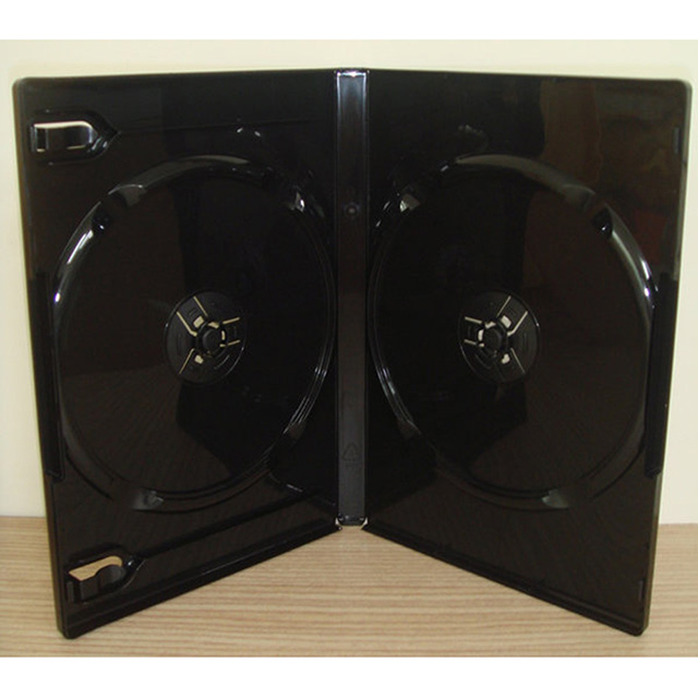 【臺灣製造】雙片裝14mm黑色PP鏡面CD盒/DVD盒/光碟盒/CD殼/有膜 25個