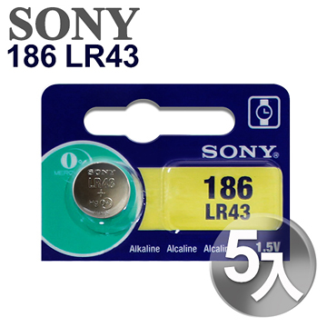 ◆日本制,公司貨◆SONY公司貨 LR43 鈕扣型電池(5顆入)