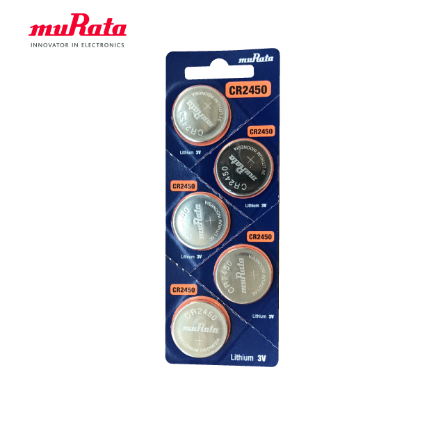 muRata 村田 CR2450 鈕扣型鋰電池5入/卡 臺灣公司貨