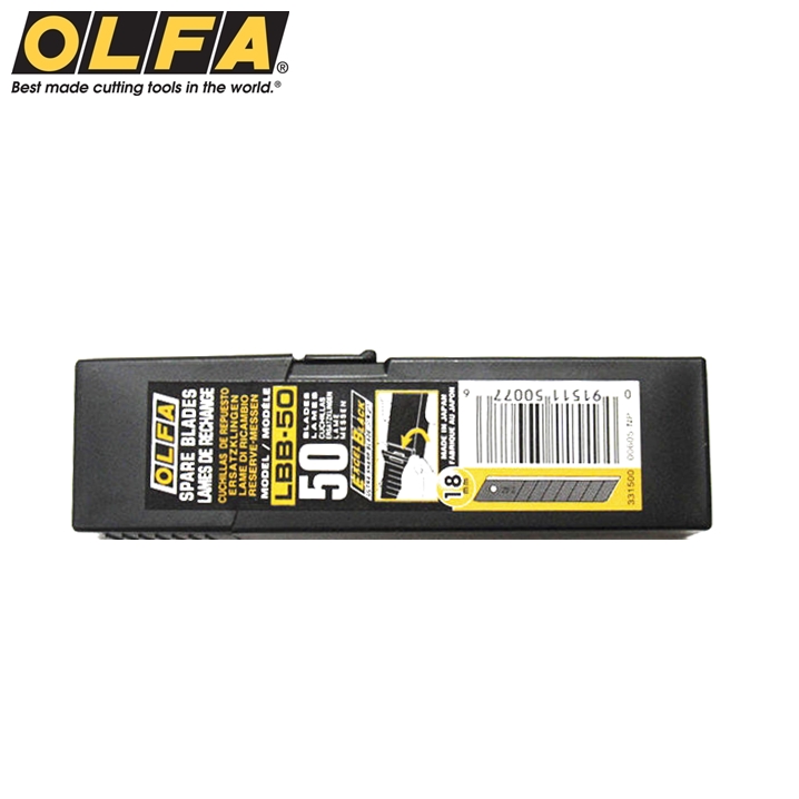 日本OLFA折斷式替刃LBB-50黑刃刀片(50片裝)