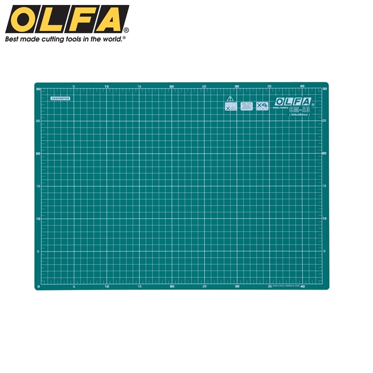 日本OLFA雙面切割墊CM-A3經典綠雙面裁墊