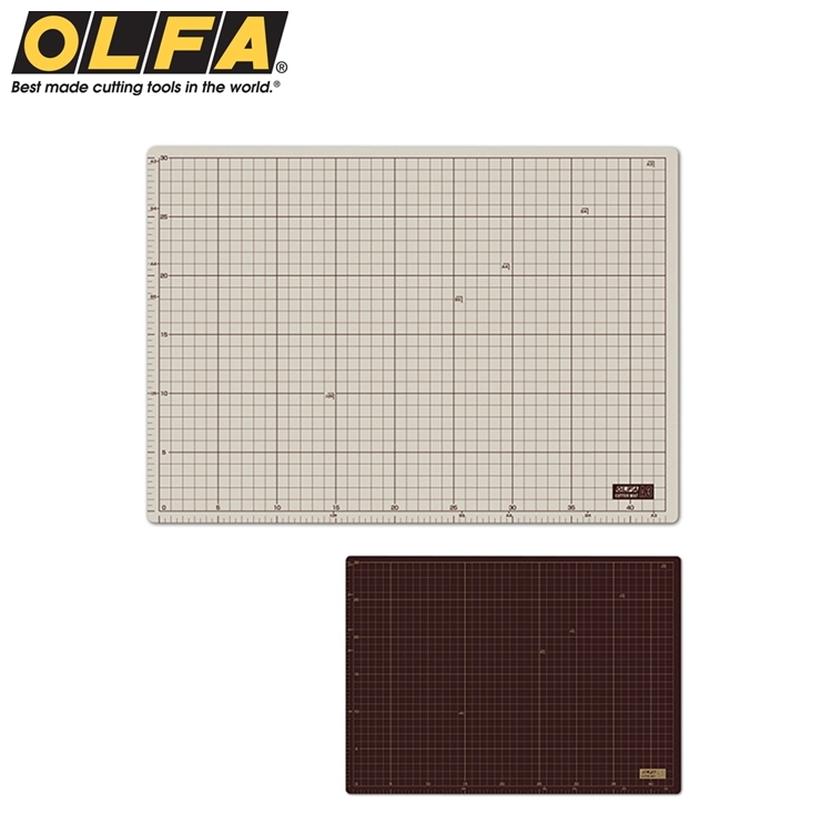 日本OLFA雙面切割墊135B(灰褐+咖啡色;A3大小)
