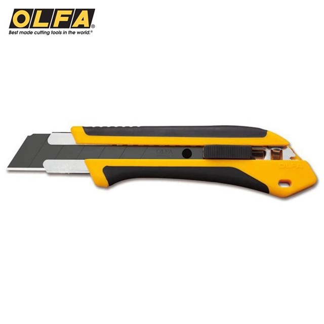 日本OLFA防滑橡膠X系列特大型美工刀XH-AL附掛洞(自動鎖定25mm刀片;品番212B)