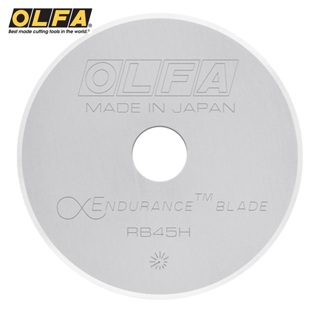 日本製造OLFA拼布刀用圓形刀片RB45H-1(耐久型鎢鋼刀片;45mm圓型替刃;1入)適RTY-3系列...等