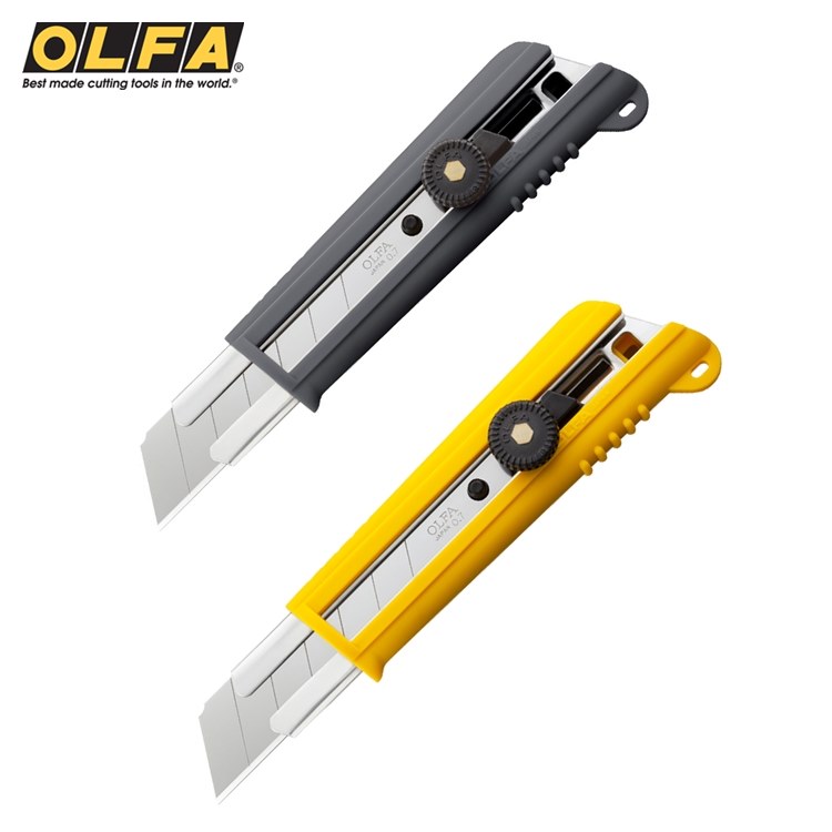日本OLFA抗滑強力特大型美工刀151BG(手輪鎖25mm刀片;適合板重型作業)H型超大美工刀