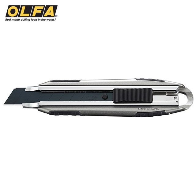日本OLFA壓鑄鋁合金METAL PRO超強握把大型美工刀MXP-AL(自動鎖定18mm刀片;附掛洞)