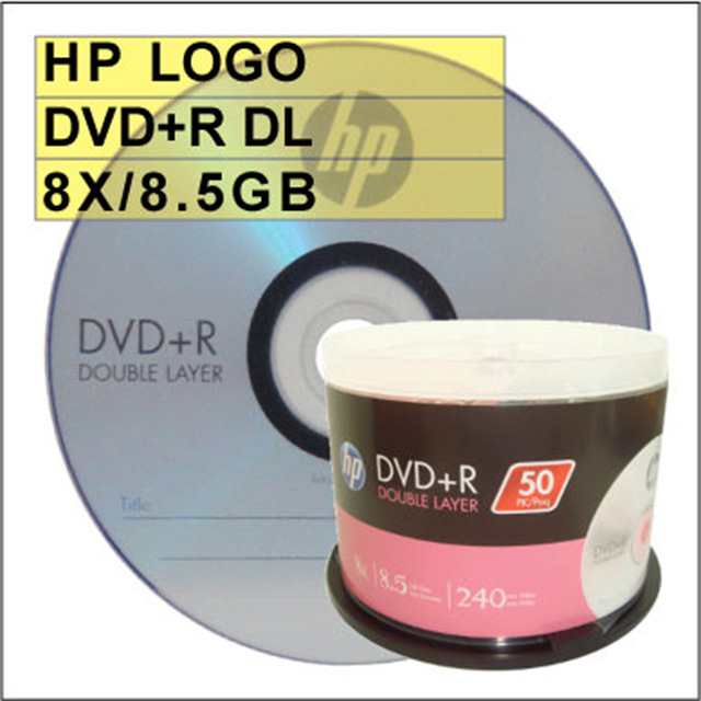 HP LOGO DVD+R DL 8X / 8.5GB 空白燒錄片 50片 XBOX專用超燒片
