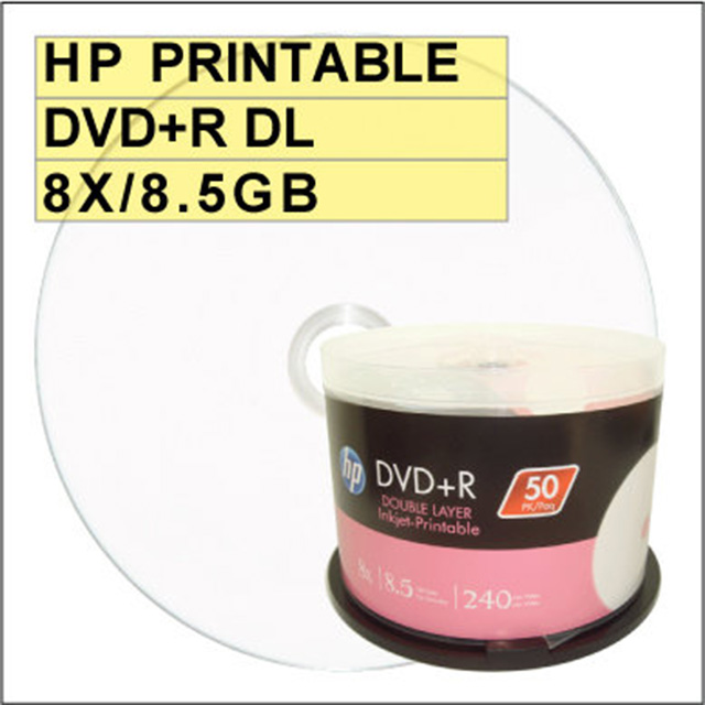 HP 惠普 printable DVD+R DL 8X / 8.5GB 可列印式空白燒錄片 50片