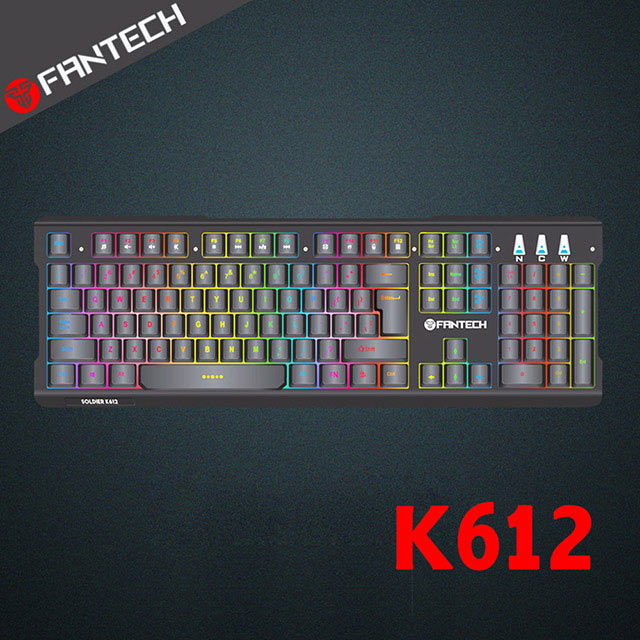 FANTECH K612 鋁合金面板音效感應RGB電競鍵盤