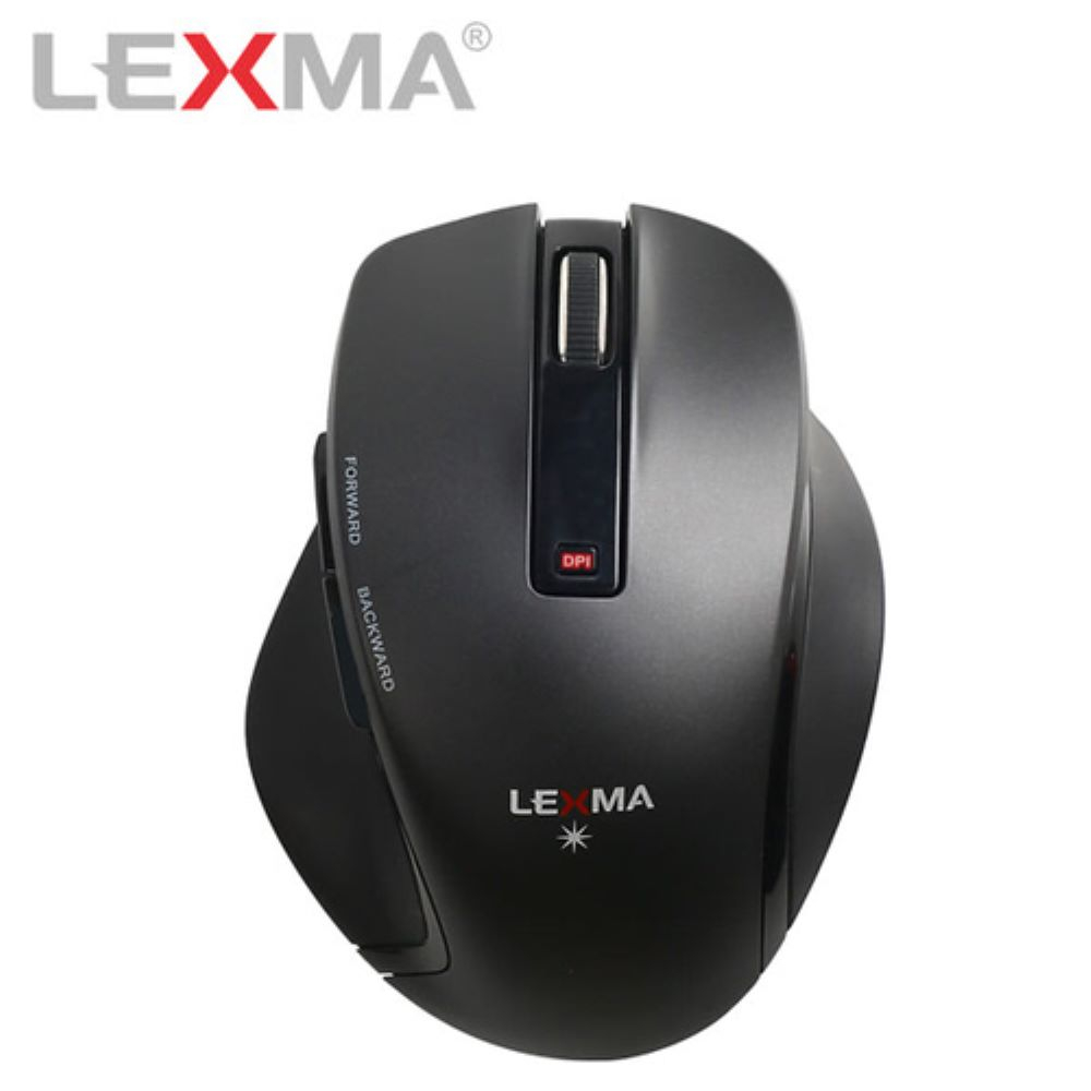 【LEXMA】2.4GHZ 無線藍光滑鼠 M830R 黑色