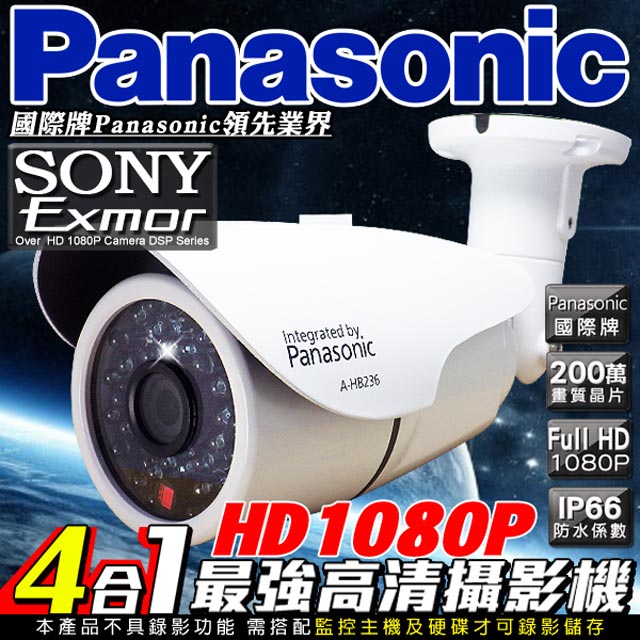 Panasonic國際牌HD1080P混合型戶外防潑水攝影機鏡頭