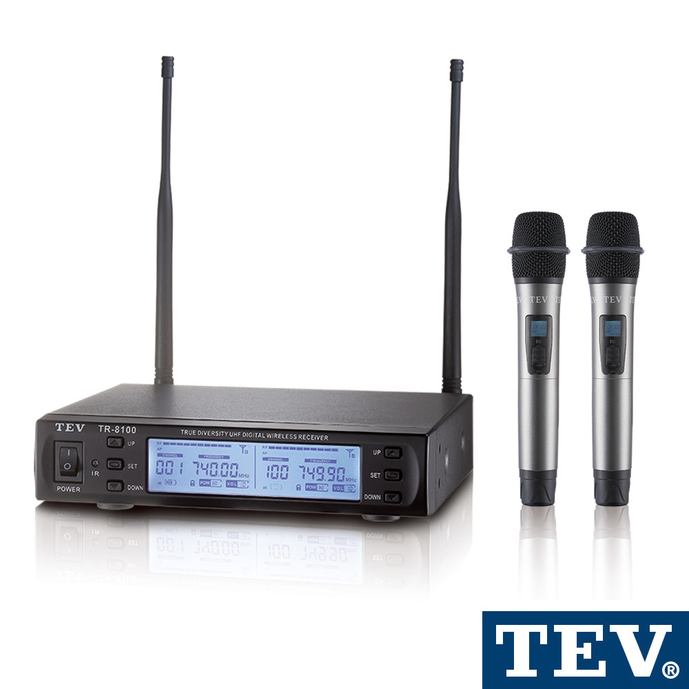 TEV 數位 UHF 100頻道無線麥克風系統 TR8100