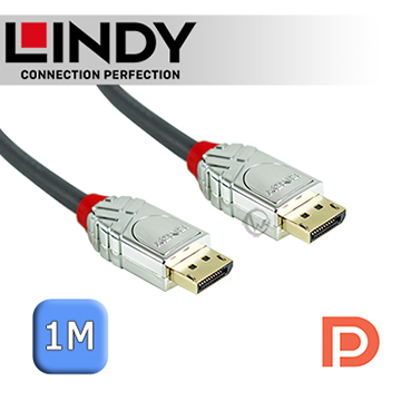 LINDY 林帝 CROMO 鉻系列 DisplayPort 1.4版 公 to 公 傳輸線 1m (36301)