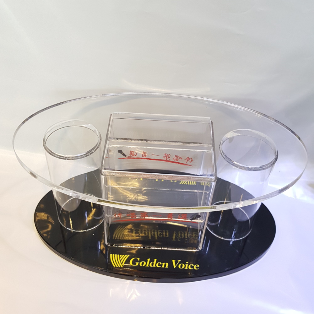 GoldenVoice 透明壓克力多槽麥克風遙控器置物架