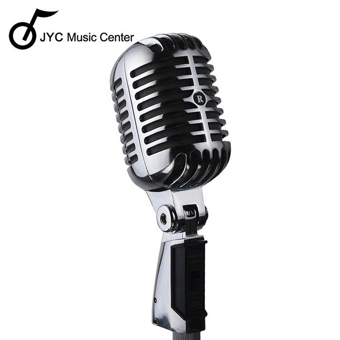 JYC KB-81復古經典麥克風組~含直立支架+5米線(銀色)