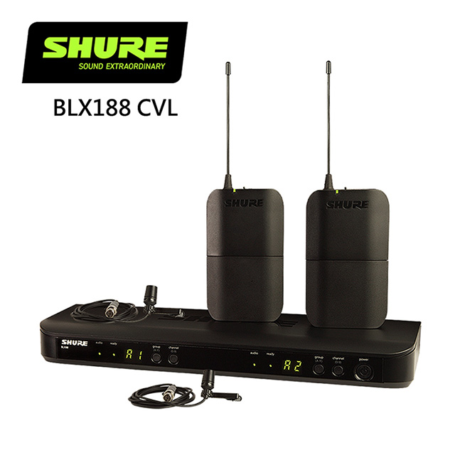 SHURE BLX188 / CVL 雙領夾無線麥克風系統-採訪/演講/收音均適用-原廠公司貨