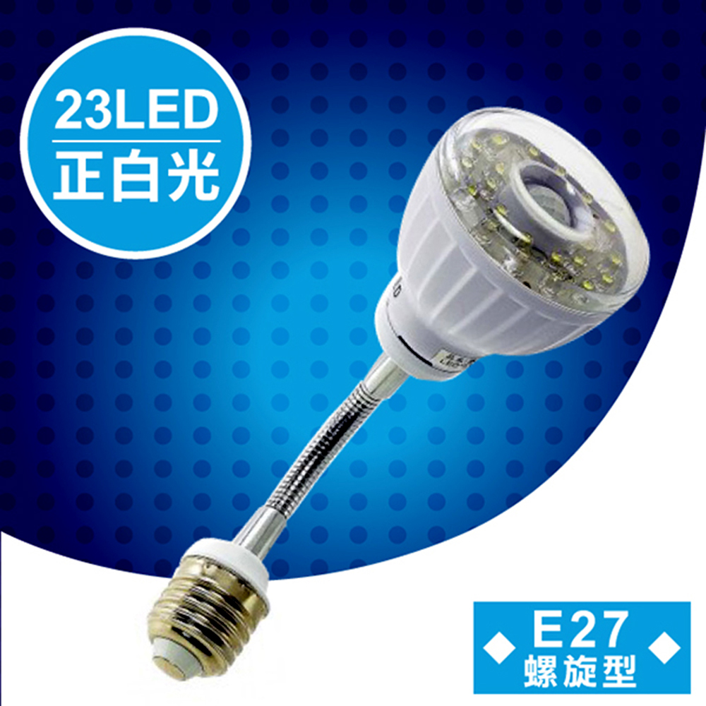 明沛 23LED紅外線感應燈彎管E27螺旋型 正白光 MP-4329-1