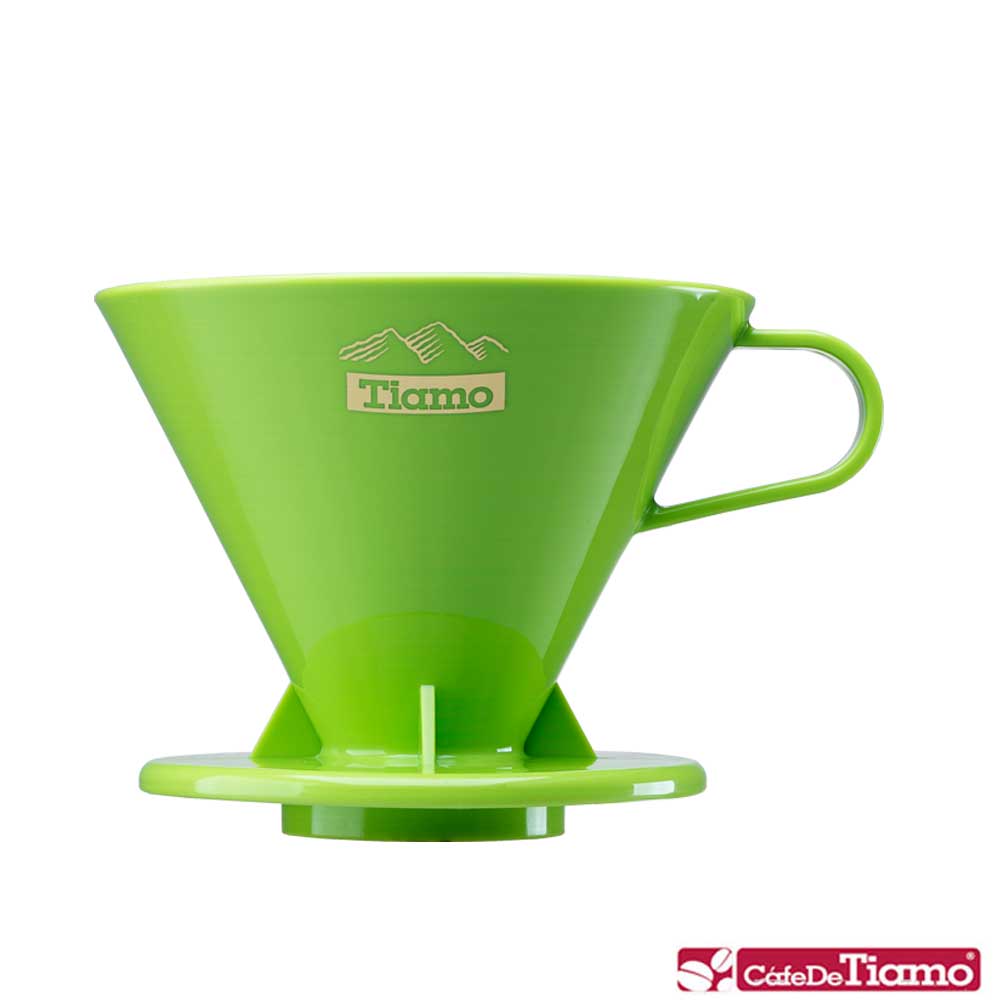 Tiamo V02圓錐濾杯組附量匙-綠色(HG5277)