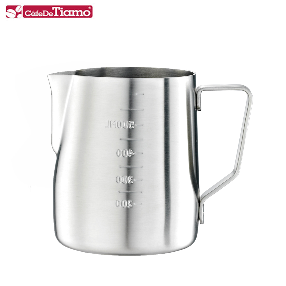 Tiamo 專業內外刻度不鏽鋼拉花杯600cc-砂光款(HC7084)