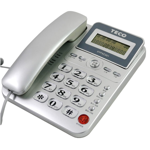 TECO東元來電顯示有線電話機 XYFXC301 (二色)