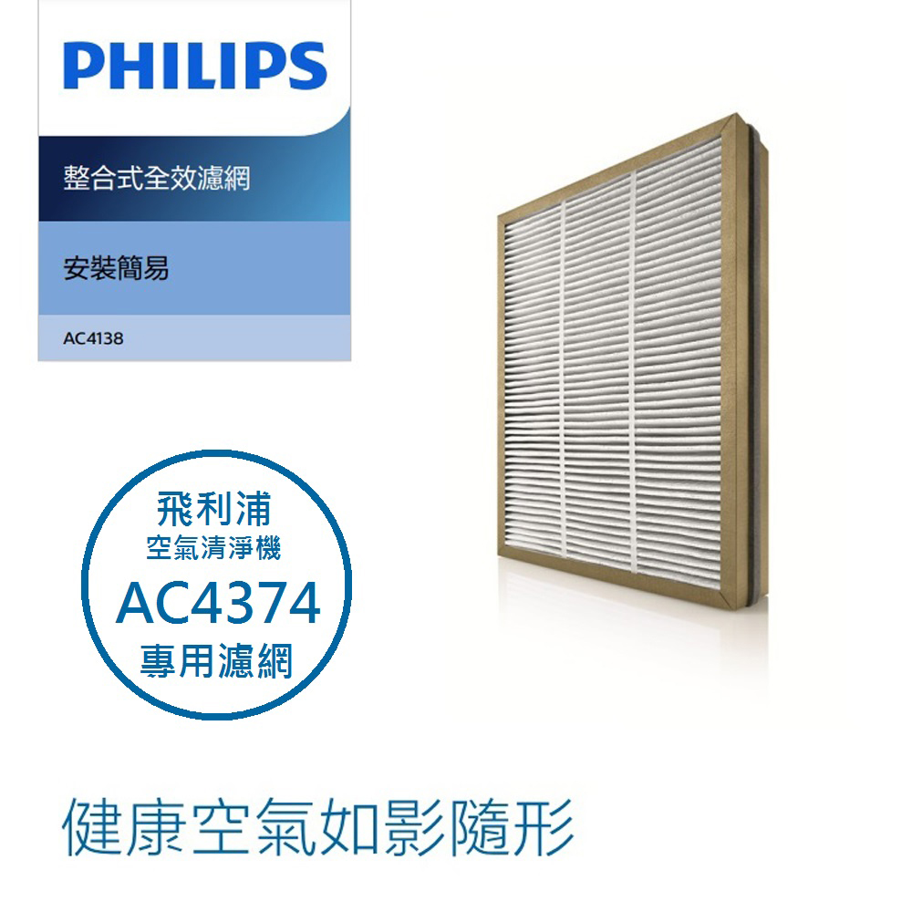 【PHILIPS】飛利浦空氣清淨機專用-整合式全效濾網 AC4138