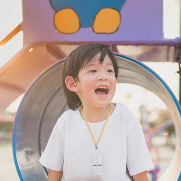 日本IONION 超輕量隨身空氣清淨機 專用兒童安全吊飾鍊-鵝絨黃