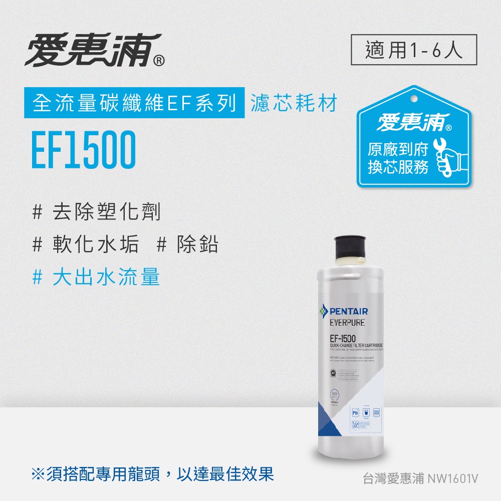愛惠浦 到府安裝 全流量強效碳纖維系列濾芯 EVERPURE EF1500