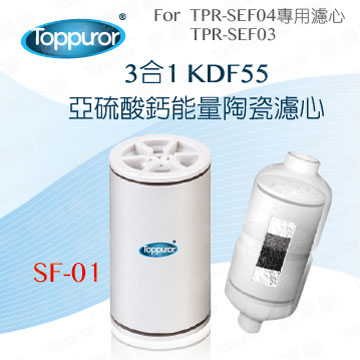 【泰浦樂 Toppuror】3合1 KDF55亞硫酸鈣能量陶瓷沐浴專用濾心 SF-01
