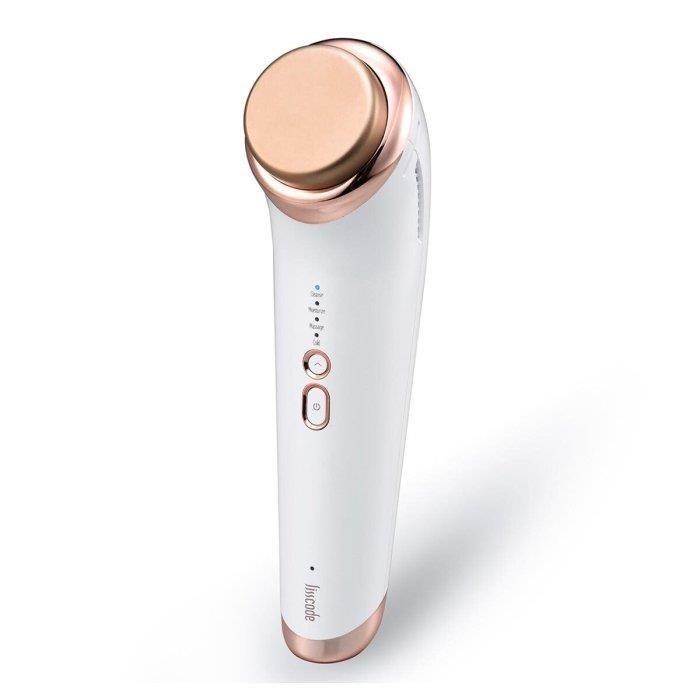 Lisscode LB-100 專業臉部按摩器，採用鈦合金導頭與 ABS 塑膠材質，輕巧僅 148.6g，尺寸 54.5(W)x42.7(D)x158(H)mm，適合日常臉部按摩保養。USB 充電式鋰離子電池，臺灣原產地製造，附化妝棉固定套環與 USB 充電線，1 年保固。提升肌膚彈性，個人衛生用品首選，白色系設計優雅大方。